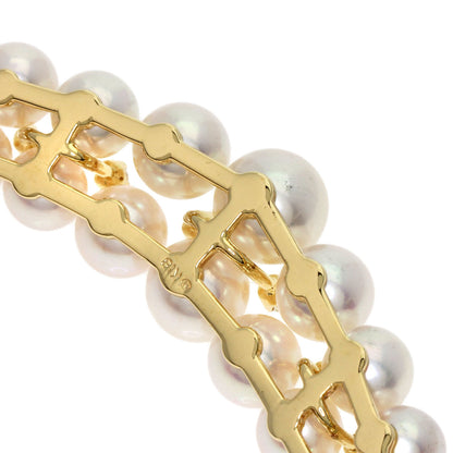 MIKIMOTO Akoya Pearl Pearl Diamond Necklace K18 Yellow Gold Ladies [Used]