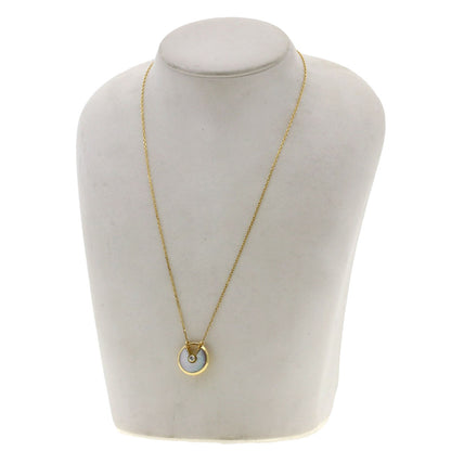 CARTIER Amulet Small White Shell Diamond Necklace K18 Yellow Gold Ladies [Used]