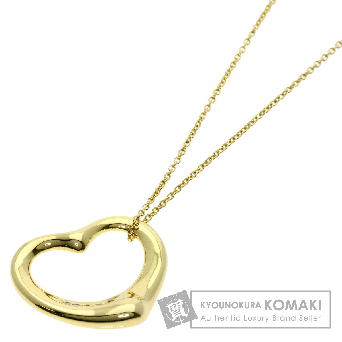 TIFFANY&Co. Open Heart 5P Diamond Necklace K18 Yellow Gold Ladies [Used]