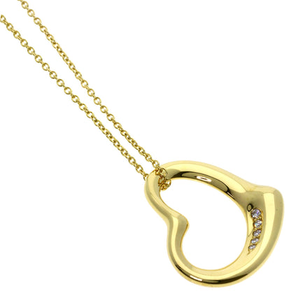 TIFFANY&Co. Open Heart 5P Diamond Necklace K18 Yellow Gold Ladies [Used]