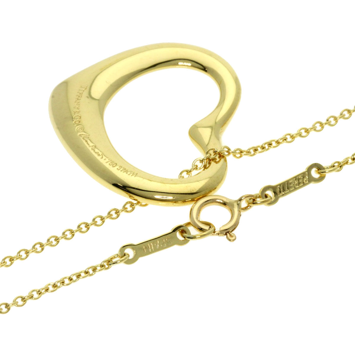 TIFFANY&Co. Open Heart 5P Diamond Necklace K18 Yellow Gold Ladies [Used]