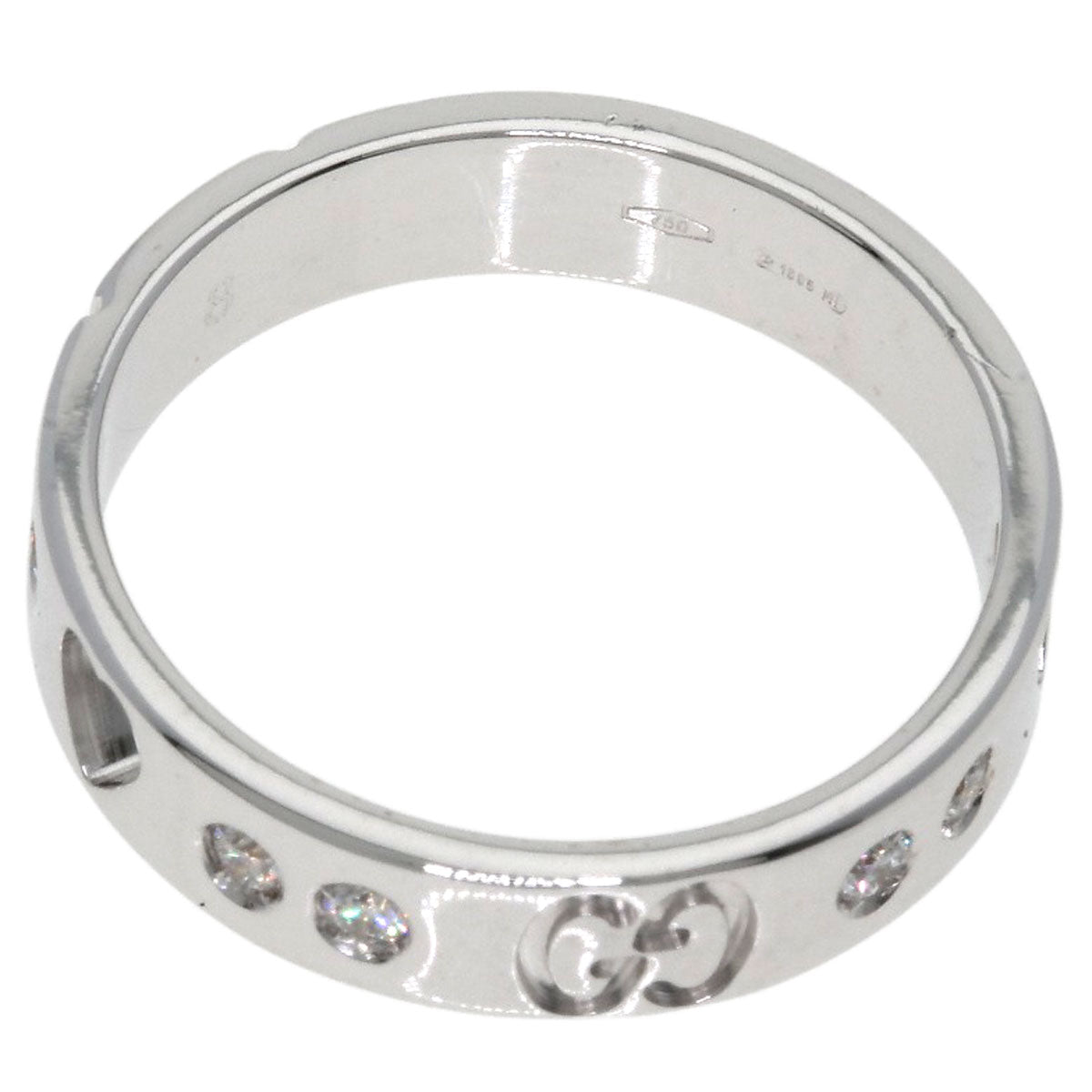 GUCCI Amor Heart 10P Diamond #8 Ring K18 White Gold Ladies [Used]