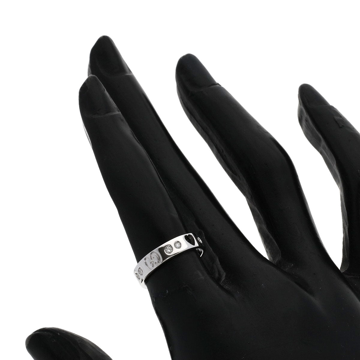 GUCCI Amor Heart 10P Diamond #8 Ring K18 White Gold Ladies [Used]