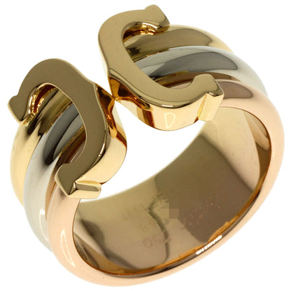 CARTIER 2C Ring LM #48 Ring K18 Yellow Gold K18 White GoldLadies [Used]