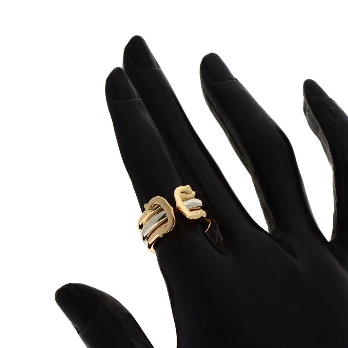 CARTIER 2C Ring LM #48 Ring K18 Yellow Gold K18 White GoldLadies [Used]