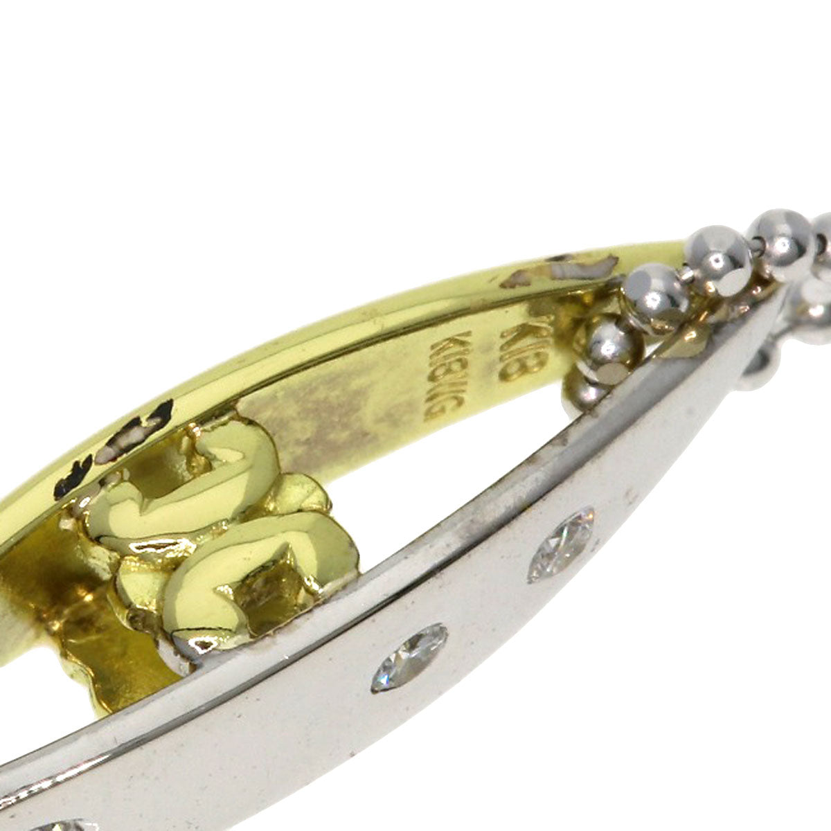 CELINE 3P Diamond Two-Tone? Necklace K18 White Gold 18K Yellow GoldLadies [Used]