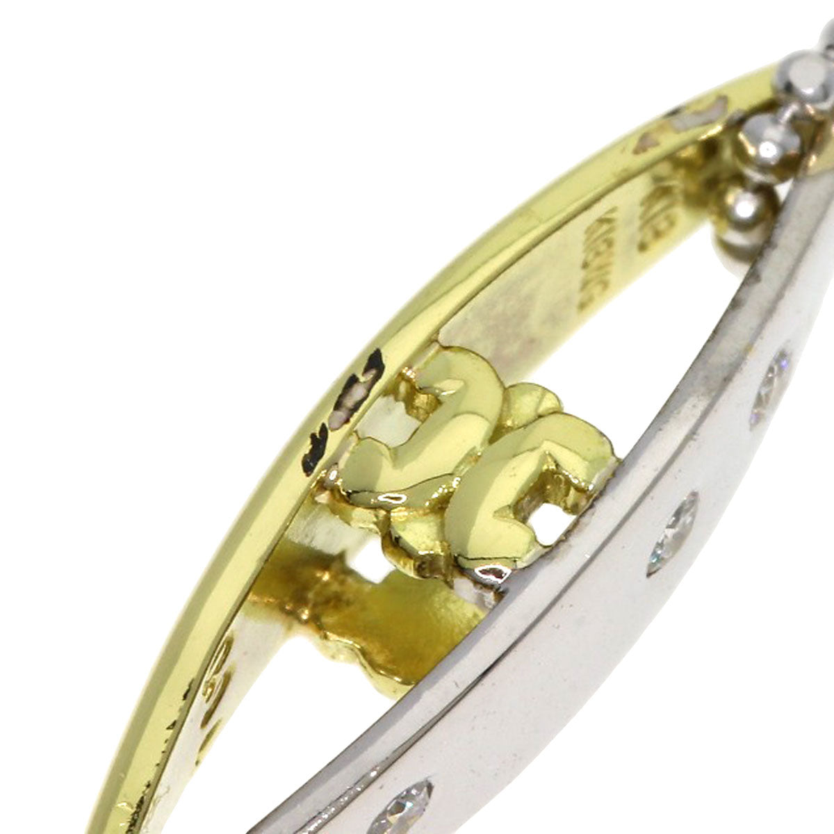 CELINE 3P Diamond Two-Tone? Necklace K18 White Gold 18K Yellow GoldLadies [Used]