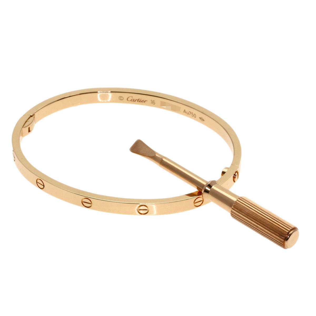 CARTIER LOVE Bracelets Small Model with Driver #16 Bracelet K18 Pink Gold Ladies [Used]