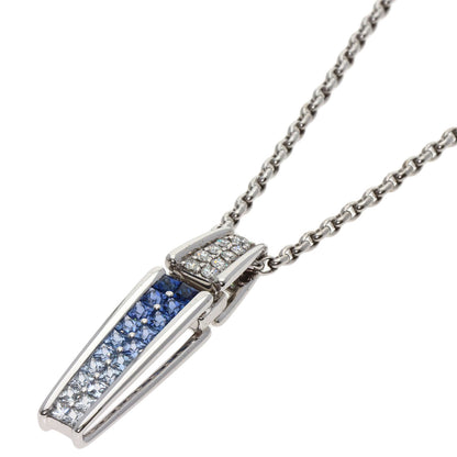 Jeunet Sapphire Diamond Necklace K18 White Gold Ladies [Used]