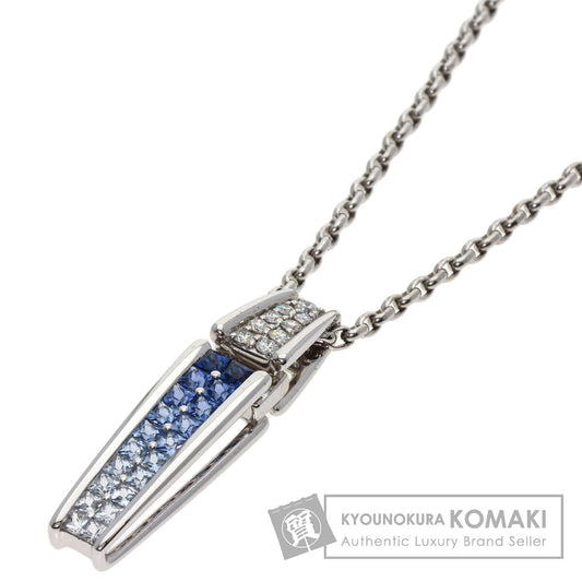 Jeunet Sapphire Diamond Necklace K18 White Gold Ladies [Used]
