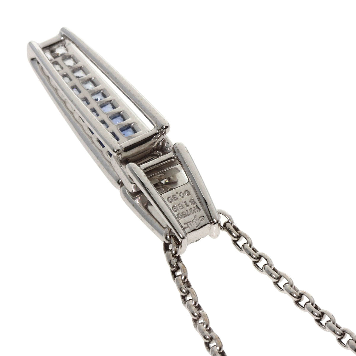 Jeunet Sapphire Diamond Necklace K18 White Gold Ladies [Used]
