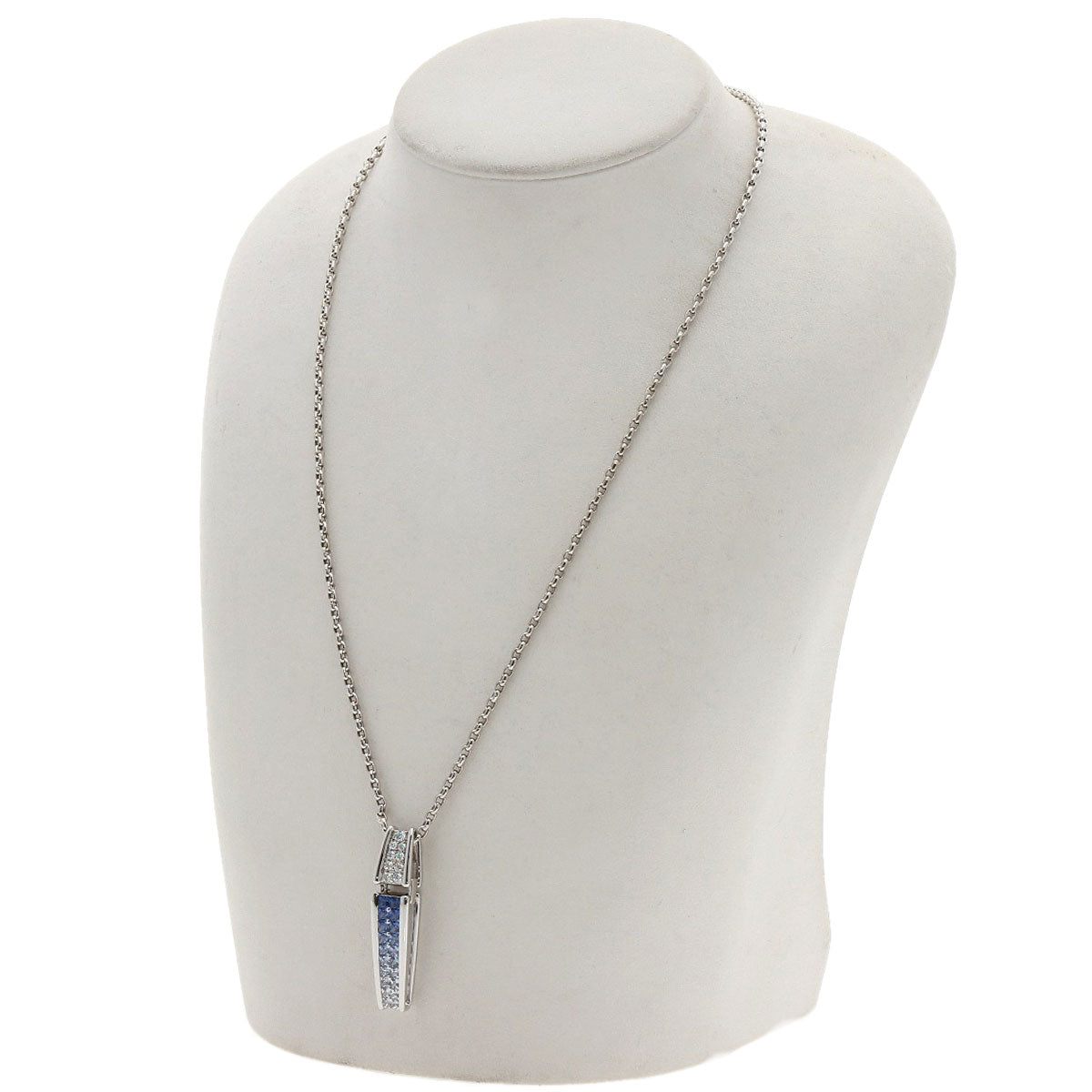 Jeunet Sapphire Diamond Necklace K18 White Gold Ladies [Used]