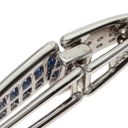 Jeunet Sapphire Diamond Necklace K18 White Gold Ladies [Used]