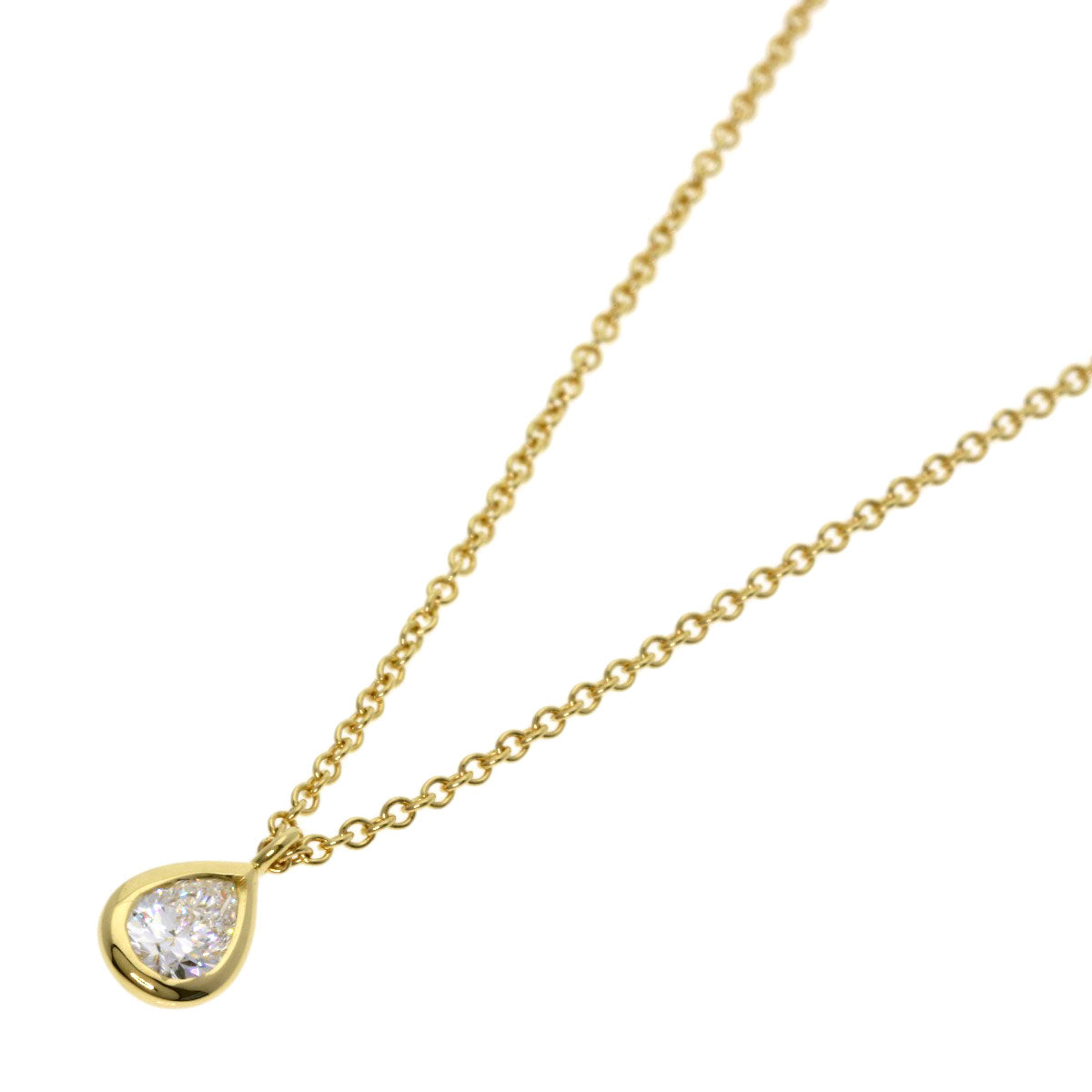 TIFFANY&Co. By The Yard Pear Shape Diamond Necklace K18 Yellow Gold Ladies [Used]