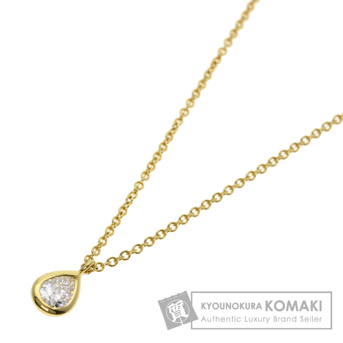 TIFFANY&Co. By The Yard Pear Shape Diamond Necklace K18 Yellow Gold Ladies [Used]