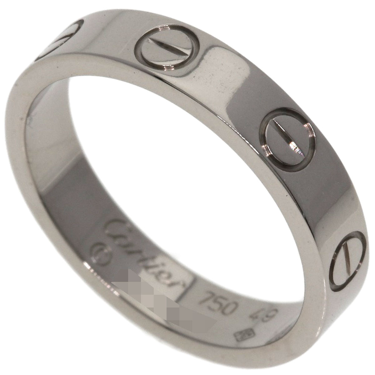 CARTIER mini love ring #49 Ring K18 White Gold Ladies [Used]