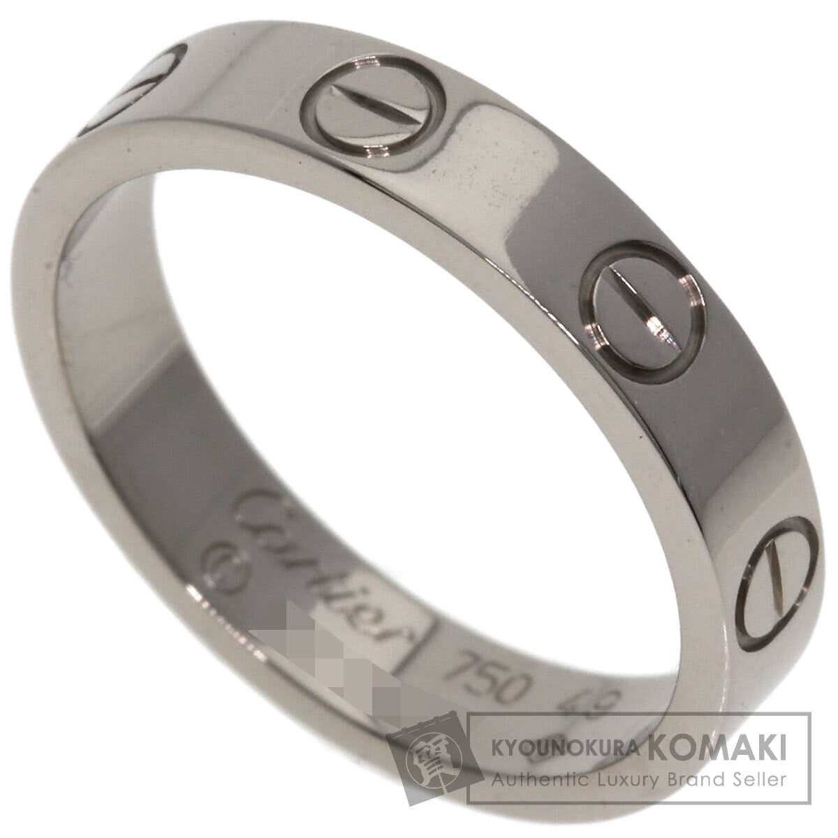 CARTIER mini love ring #49 Ring K18 White Gold Ladies [Used]