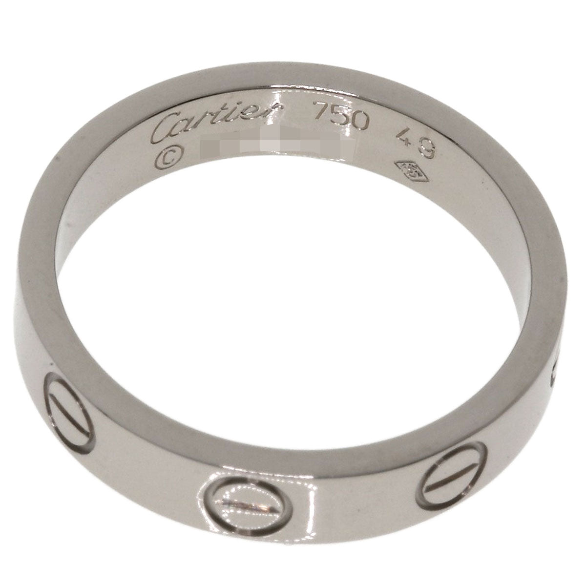 CARTIER mini love ring #49 Ring K18 White Gold Ladies [Used]