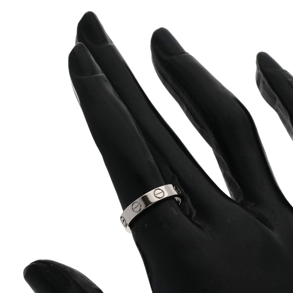 CARTIER mini love ring #49 Ring K18 White Gold Ladies [Used]