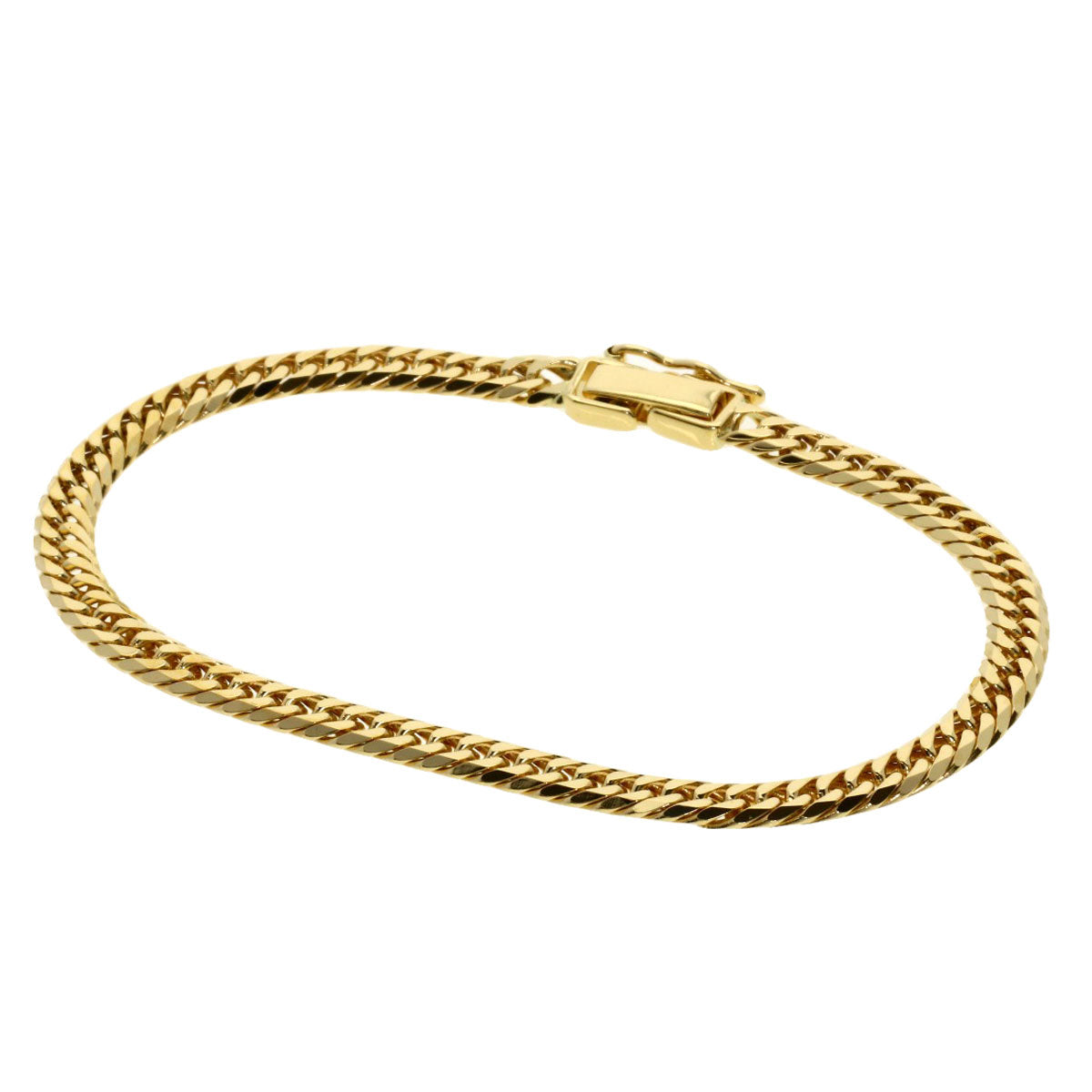 Curb chain Kihei W6 side Bracelet K18 Yellow Gold  9.7g�E½@Ladies