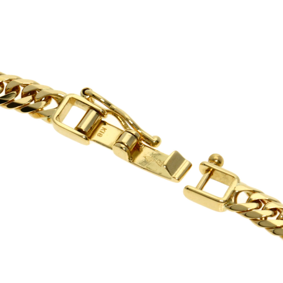 Curb chain Kihei W6 side Bracelet K18 Yellow Gold  9.7g�E½@Ladies