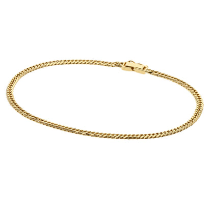 Curb chain Kihei W6 side Bracelet K18 Yellow Gold 9.8g　mens