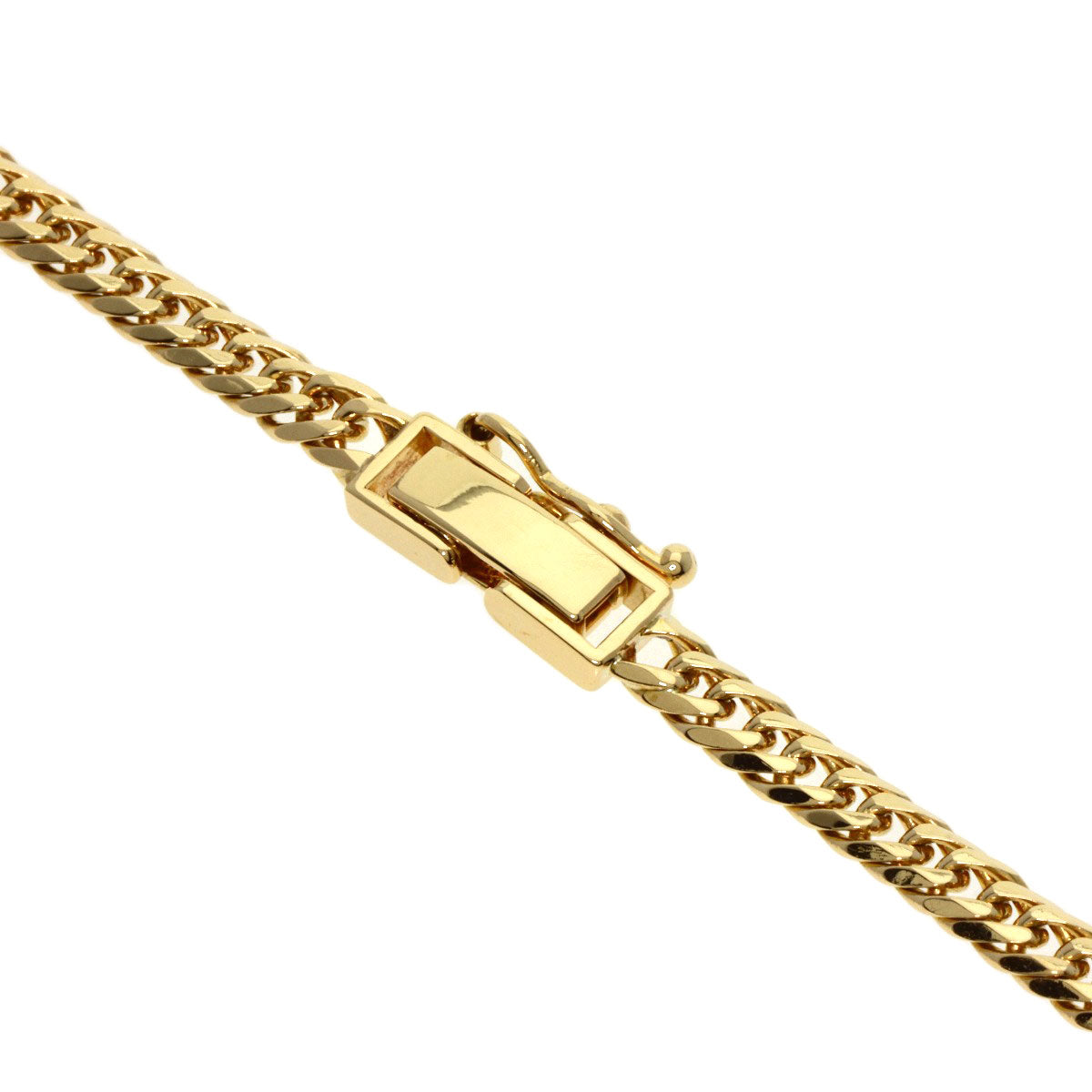 Curb chain Kihei W6 side Bracelet K18 Yellow Gold 9.8g　mens