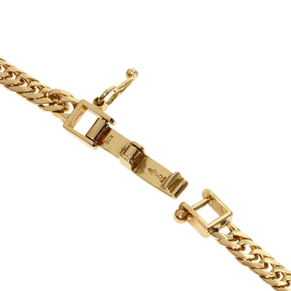 Curb chain Kihei W6 side Bracelet K18 Yellow Gold 9.8g　mens