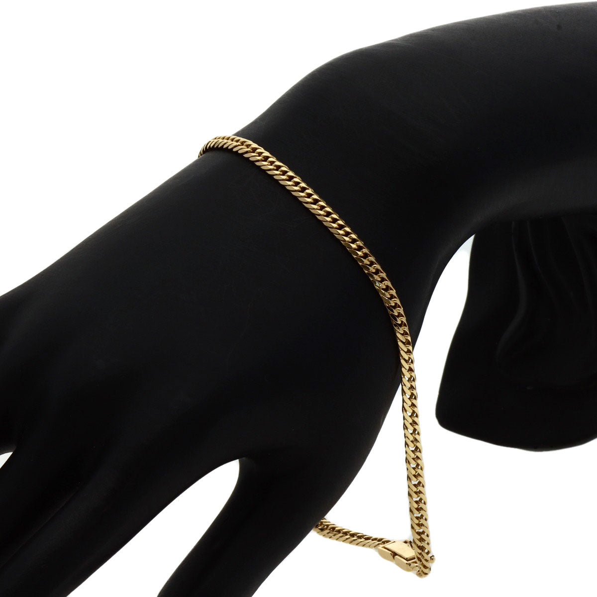 Curb chain Kihei W6 side Bracelet K18 Yellow Gold 9.8g　mens