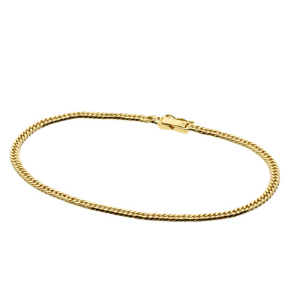 Curb chain Kihei W6 side Bracelet K18 Yellow Gold 10.2g　mens