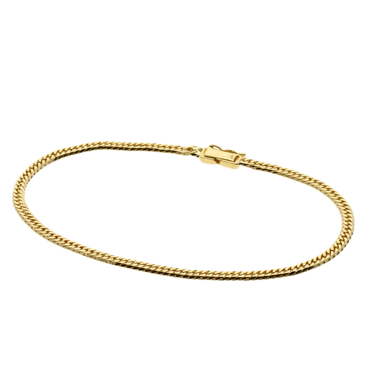 Curb chain Kihei W6 side Bracelet K18 Yellow Gold 10.2g　mens