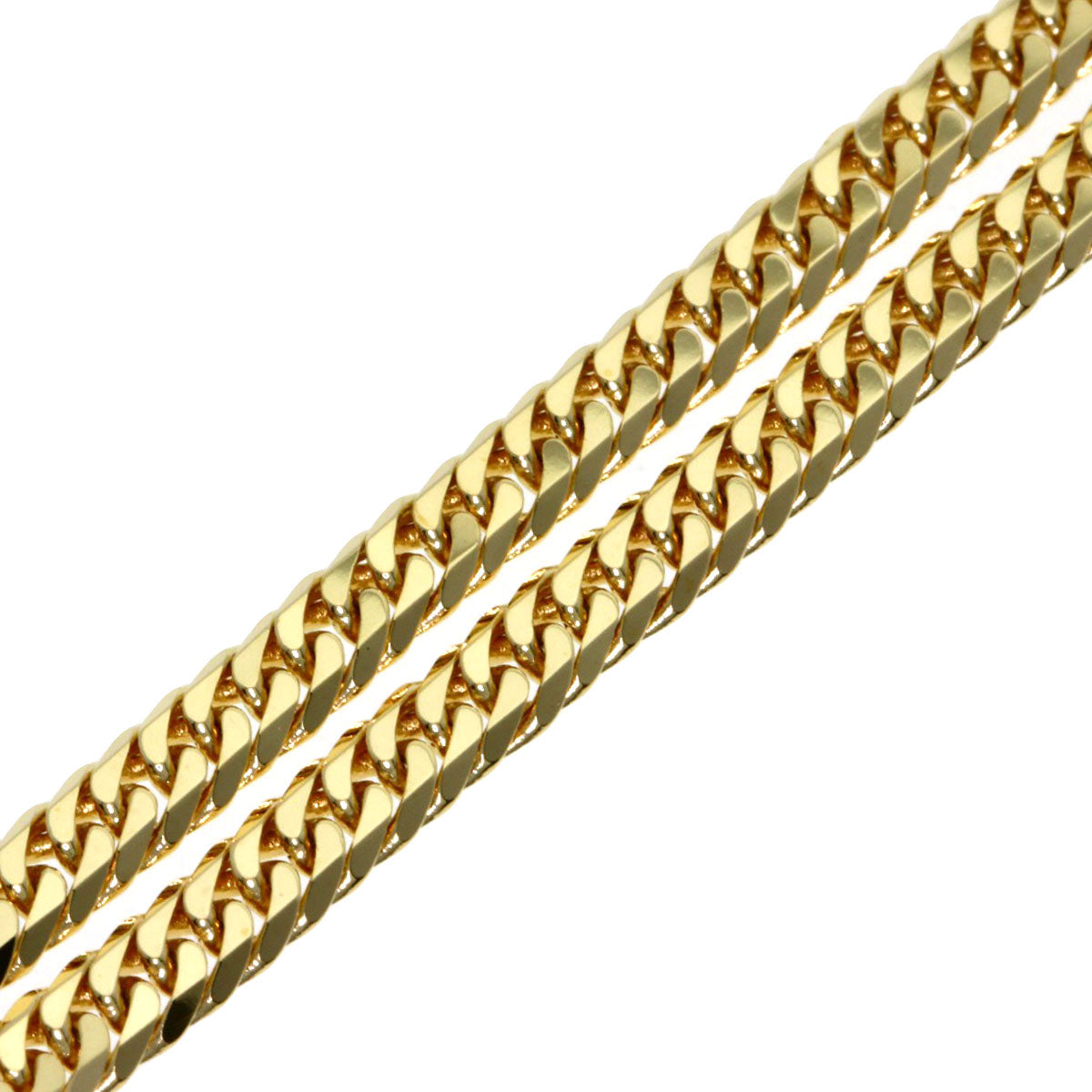 Curb chain Kihei W6 side Bracelet K18 Yellow Gold 10.2g　mens