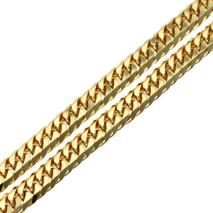 Curb chain Kihei W6 side Bracelet K18 Yellow Gold 10.2g　mens