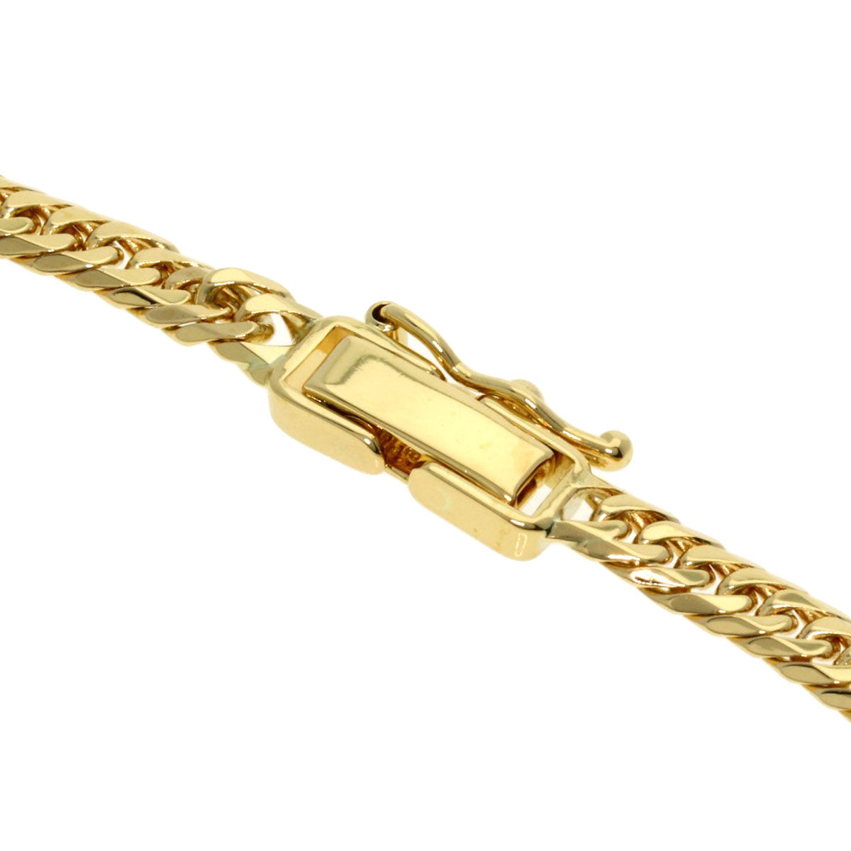 Curb chain Kihei W6 side Bracelet K18 Yellow Gold 10.2g　mens