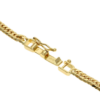 Curb chain Kihei W6 side Bracelet K18 Yellow Gold 10.2g　mens
