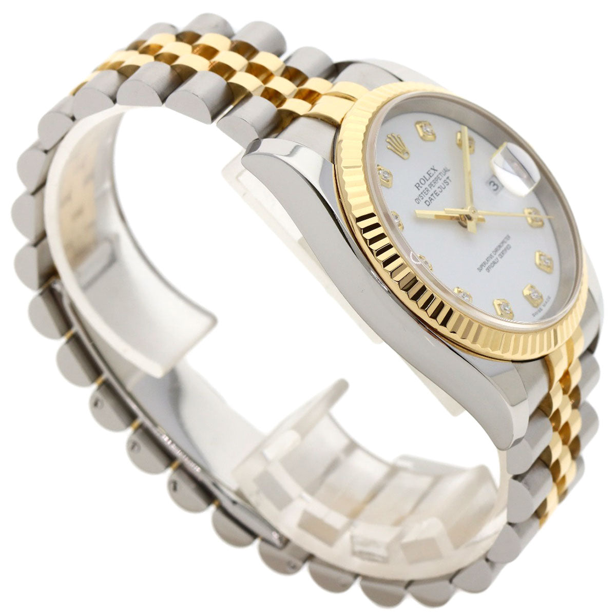 ROLEX DATEJUST 10P Diamond Watches 116233G Stainless Steel/SSxK18YG mens