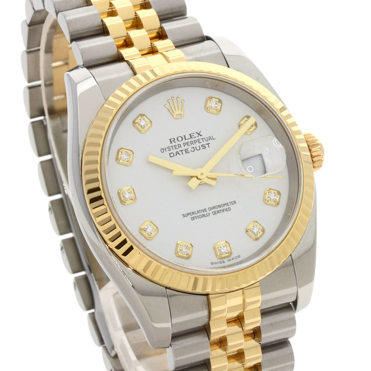 ROLEX DATEJUST 10P Diamond Watches 116233G Stainless Steel/SSxK18YG mens