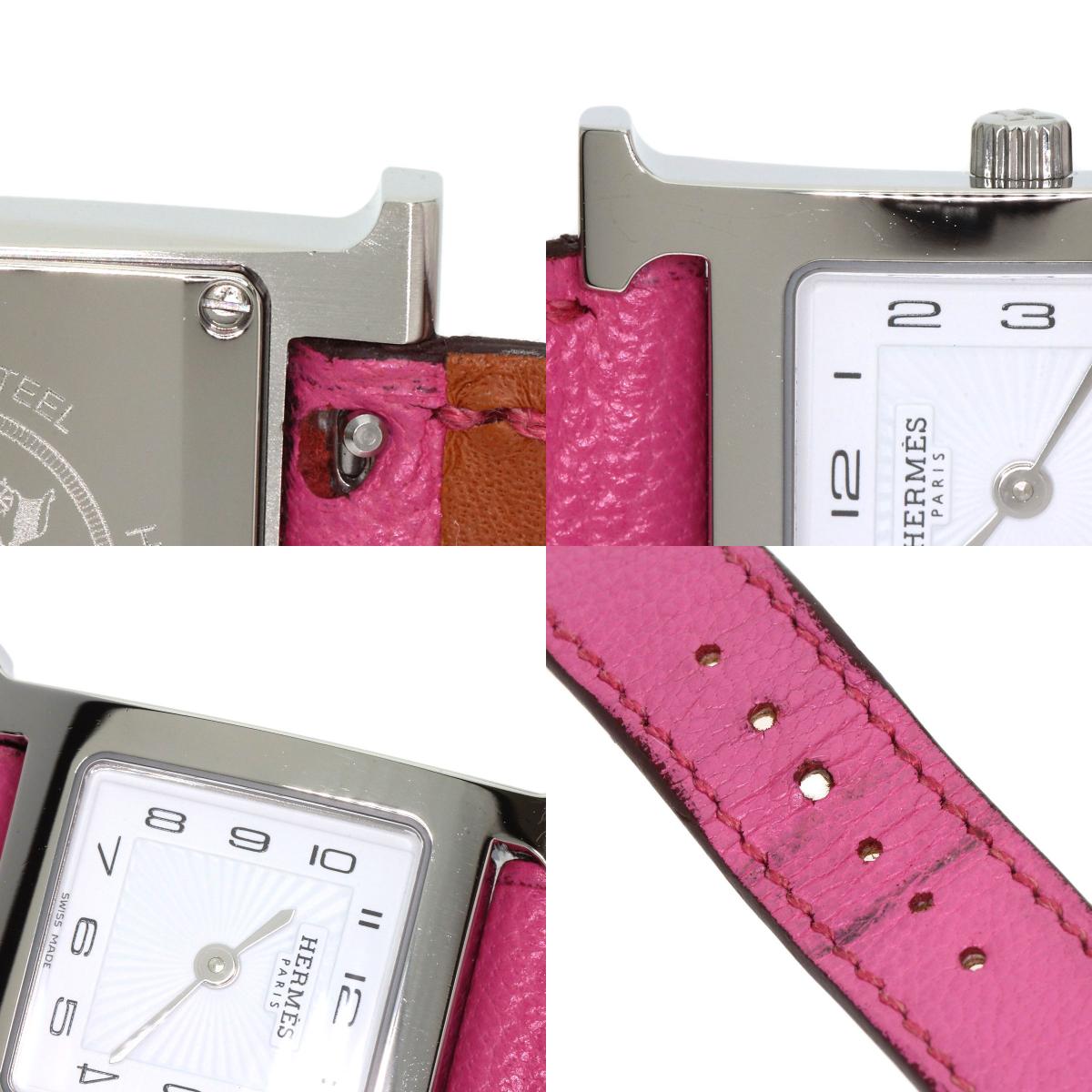 HERMES H watch Watches HH1.210 Stainless Steel/Leather Ladies