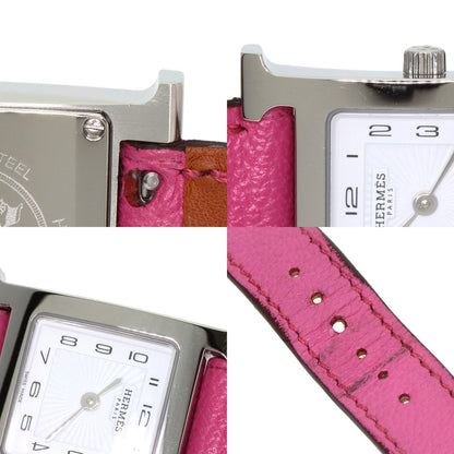 HERMES H watch Watches HH1.210 Stainless Steel/Leather Ladies