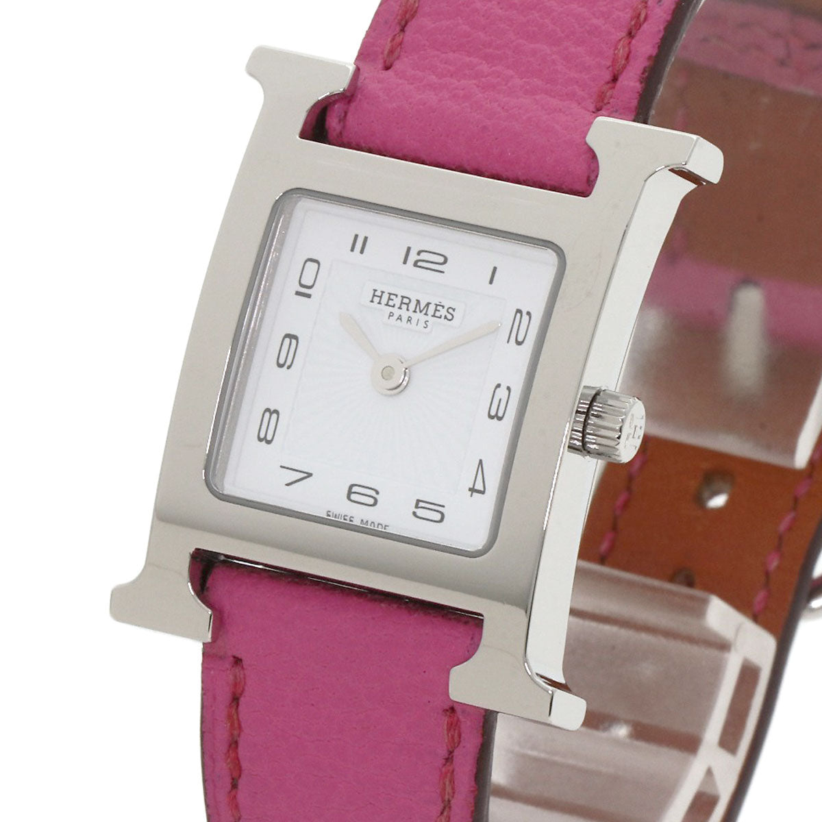 HERMES H watch Watches HH1.210 Stainless Steel/Leather Ladies