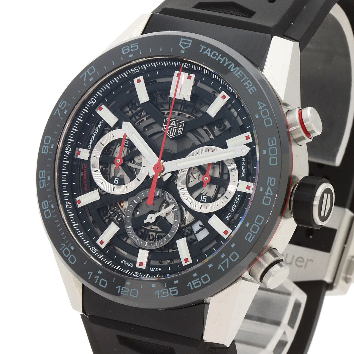 TAG HEUER Carrera Caliber 02 Watches CBG2A10 Stainless Steel/Rubber Ladies