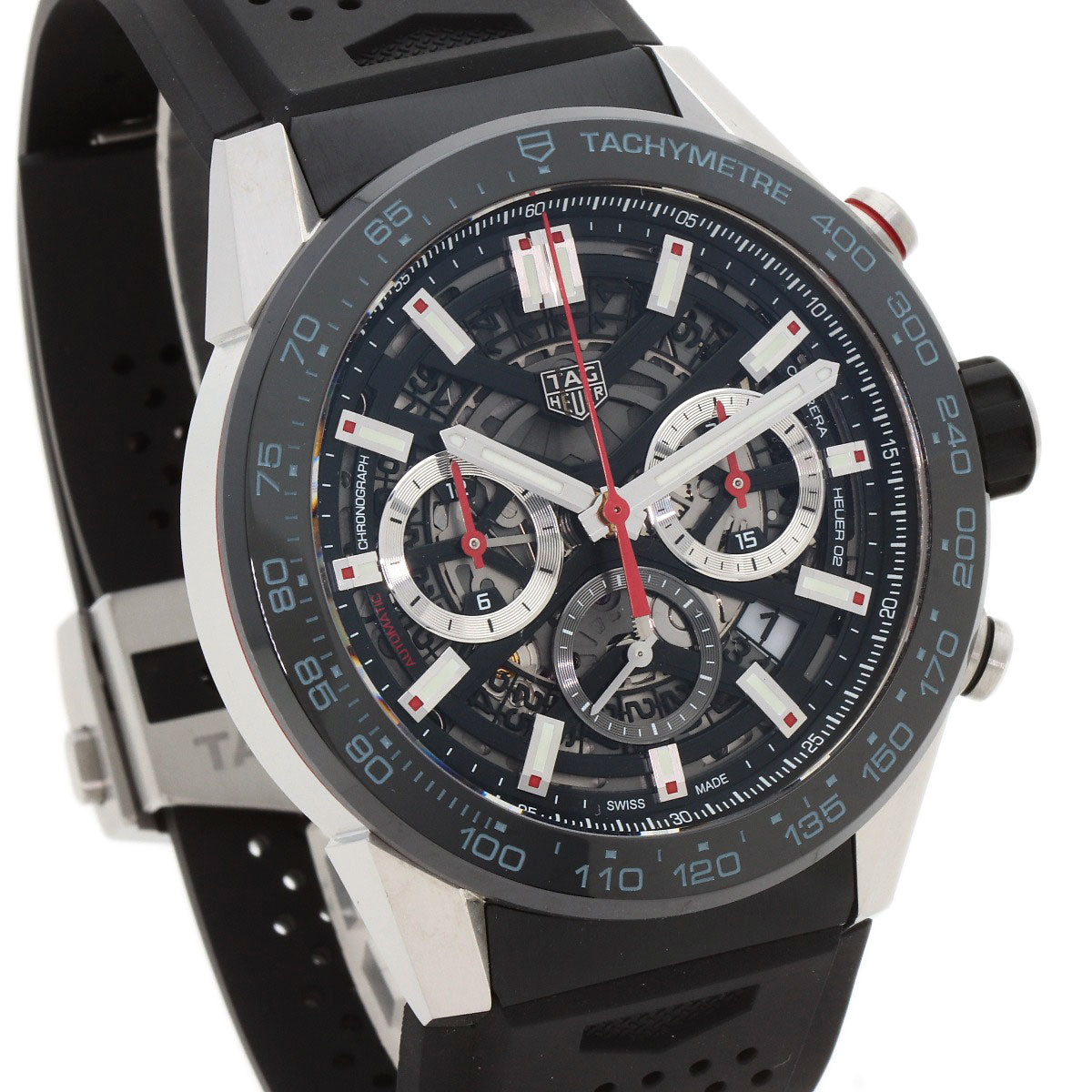 TAG HEUER Carrera Caliber 02 Watches CBG2A10 Stainless Steel/Rubber Ladies