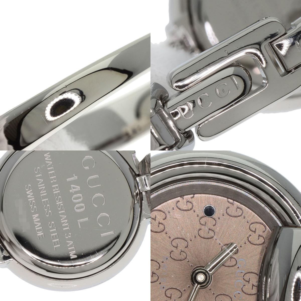 GUCCI GG round face bangle Watches 1400L Stainless Steel/Stainless Steel Ladies
