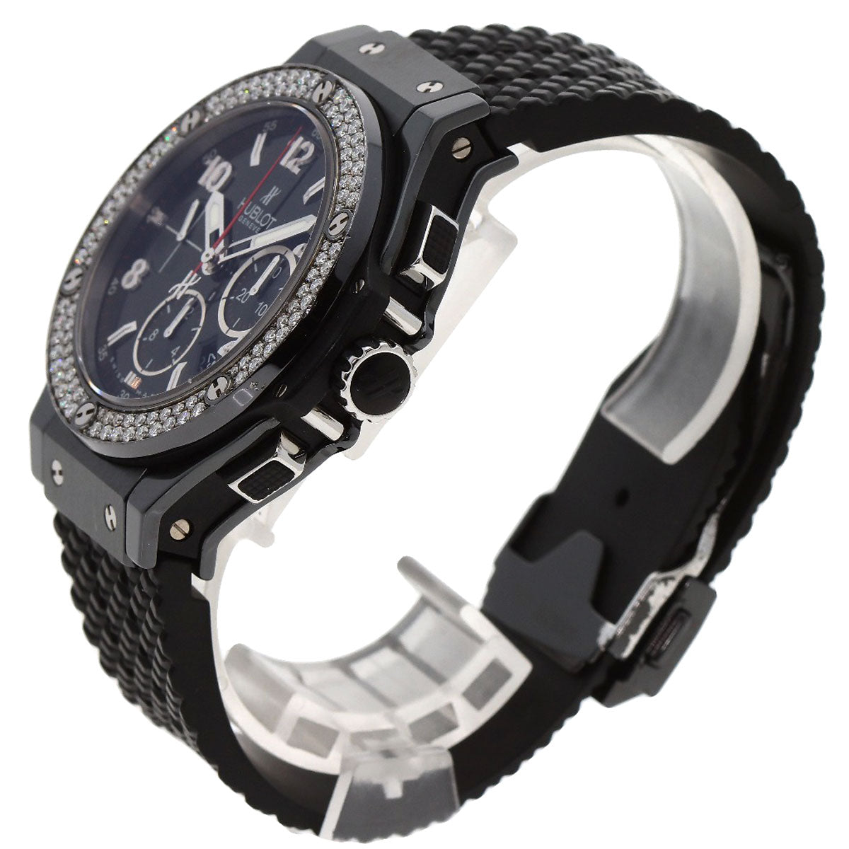 HUBLOT Big Bang Black Magic Diamond Watches 301.CV.130.RX.114 titaniumCeramic/Rubber mens