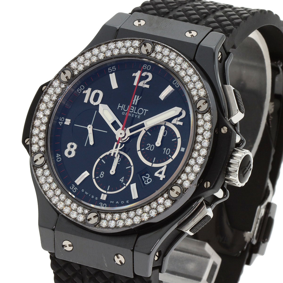 HUBLOT Big Bang Black Magic Diamond Watches 301.CV.130.RX.114 titaniumCeramic/Rubber mens