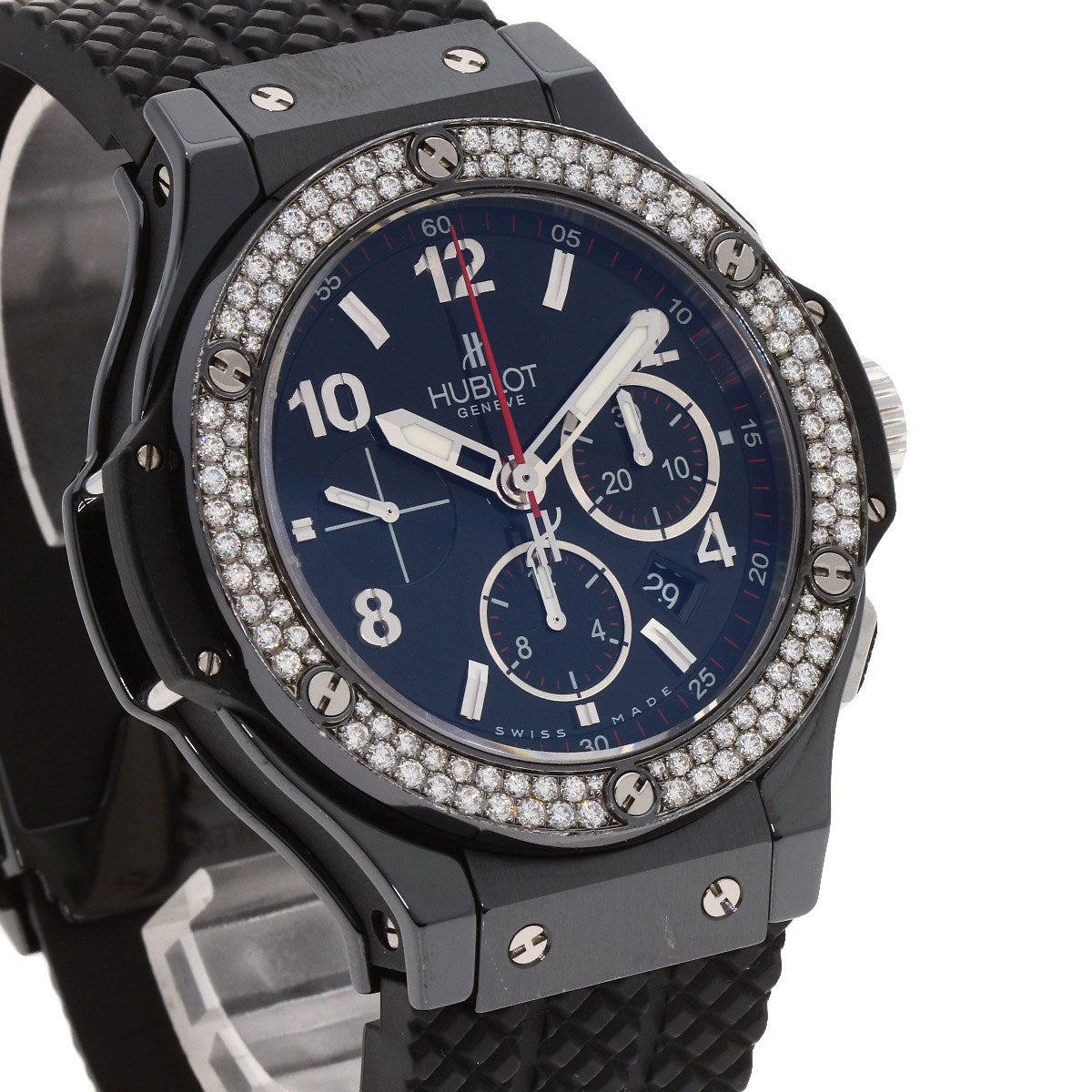 HUBLOT Big Bang Black Magic Diamond Watches 301.CV.130.RX.114 titaniumCeramic/Rubber mens
