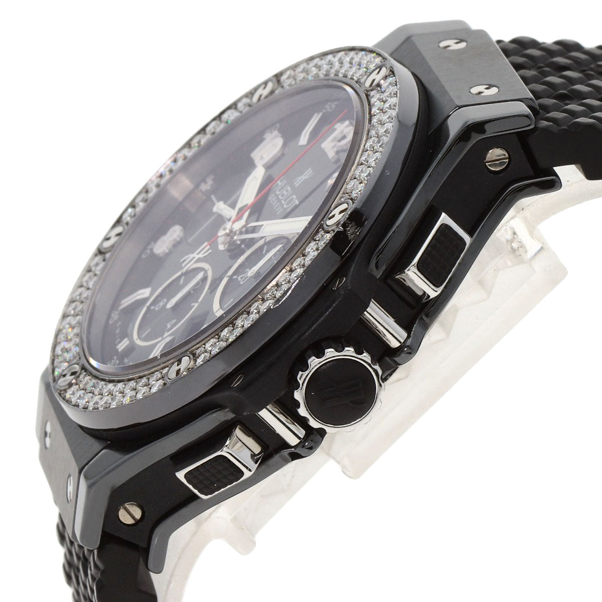 HUBLOT Big Bang Black Magic Diamond Watches 301.CV.130.RX.114 titaniumCeramic/Rubber mens