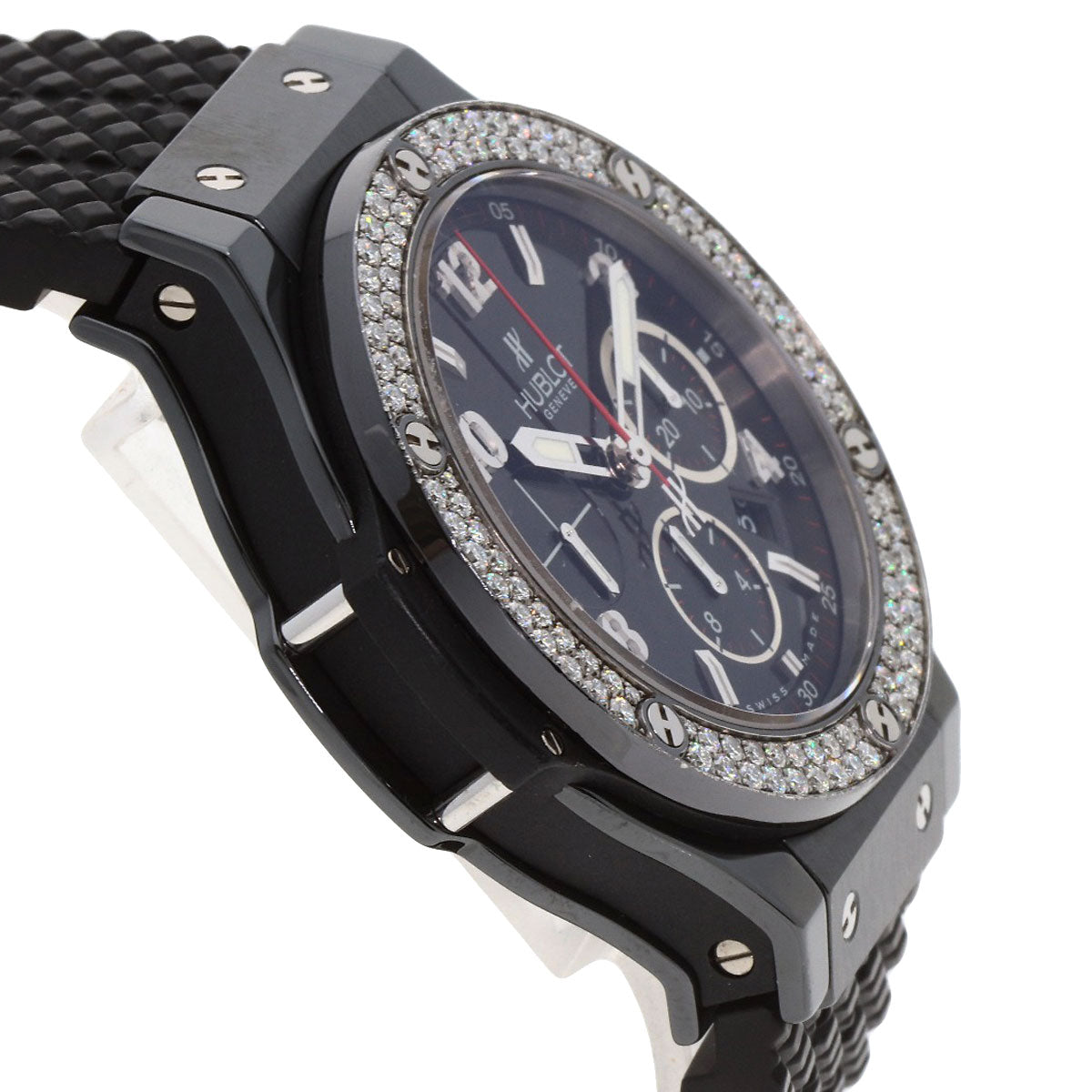 HUBLOT Big Bang Black Magic Diamond Watches 301.CV.130.RX.114 titaniumCeramic/Rubber mens
