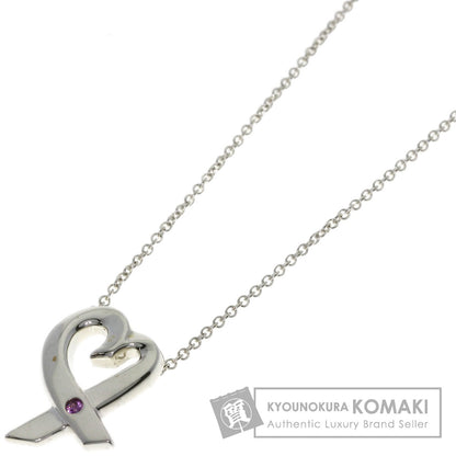 TIFFANY&Co. Loving Heart 1P Pink Sapphire Necklace Silver Ladies [Used]