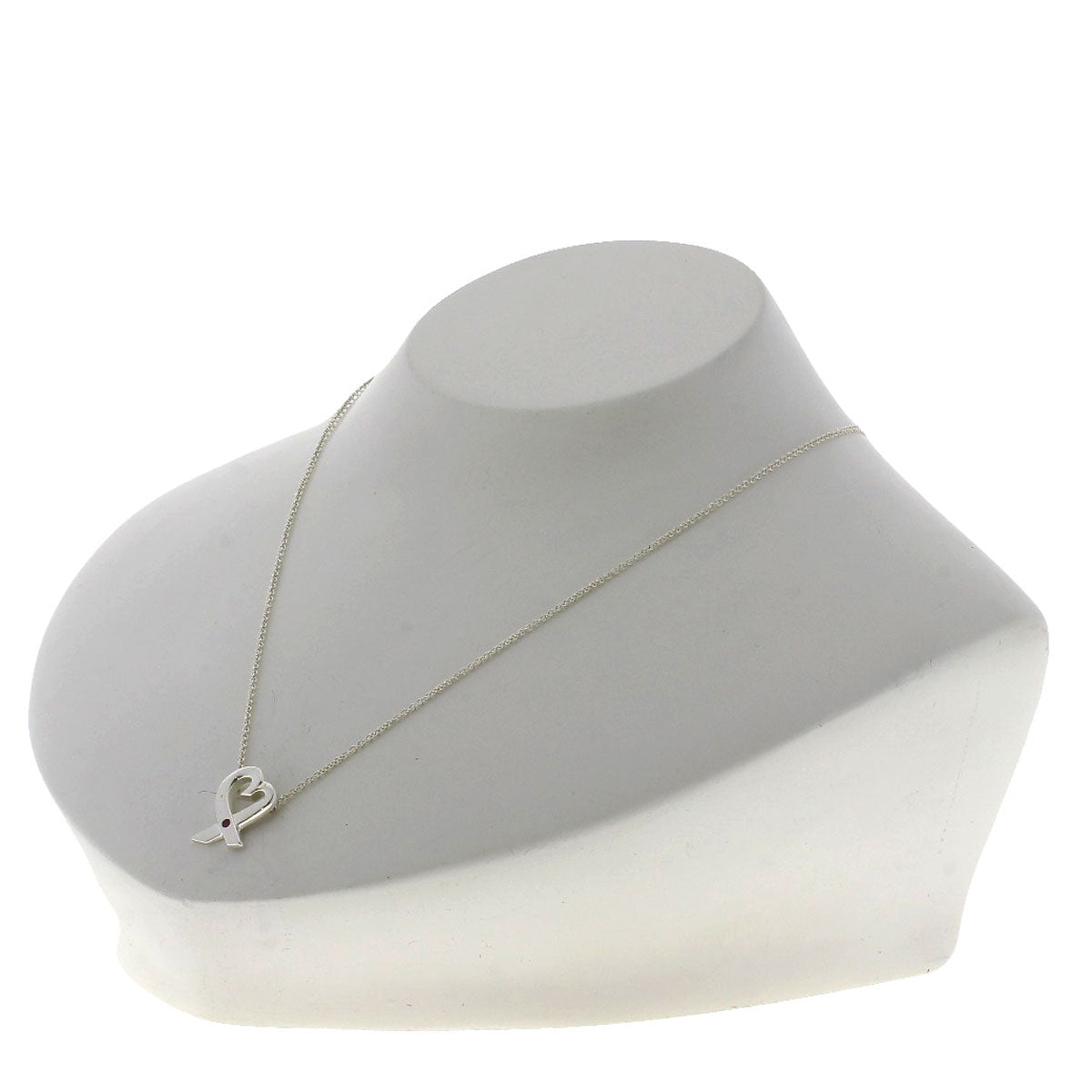 TIFFANY&Co. Loving Heart 1P Pink Sapphire Necklace Silver Ladies [Used]